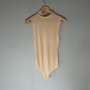 Free People Ribbed Cream Bodysuit